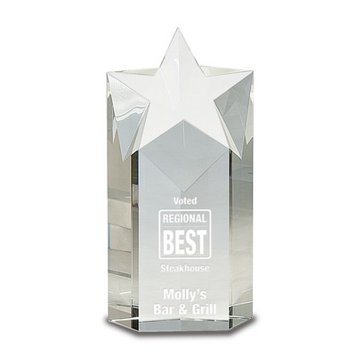 Clear Crystal Star Column Award (7 1/2")