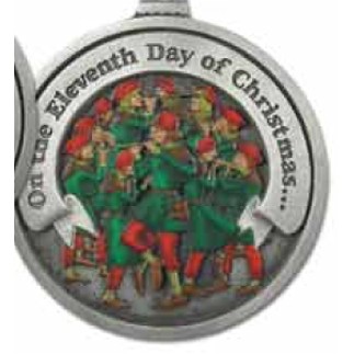 Twelve Days of Christmas 3D Gallery Print Mini Ornament (Day 11 - Eleven Pipers Piping)