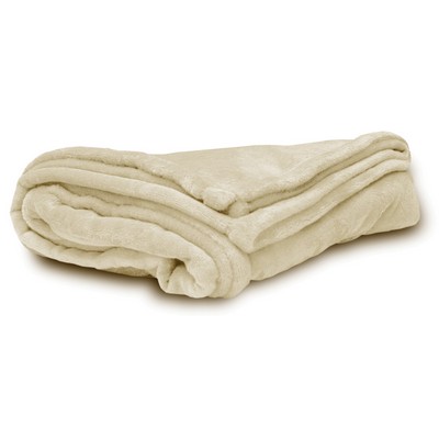 Ivory Micro Fleece Throw Blanket