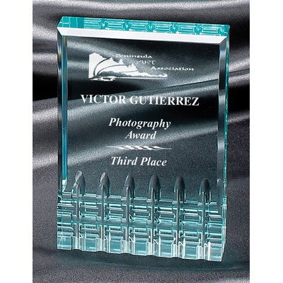 Faceted Rectangle Jade Acrylic Award