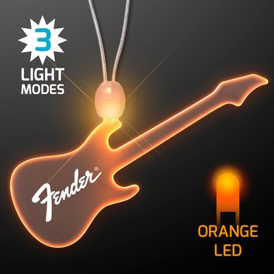 LED Acrylic Amber Guitar Necklace - Domestic Print