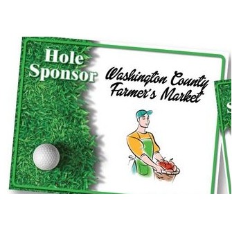 Hole Sponsor Golf Sign w/Golf Ball on Green (Horizontal, 18"x24")