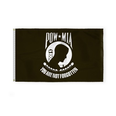 POW MIA Flags 3x5 foot (black & white)