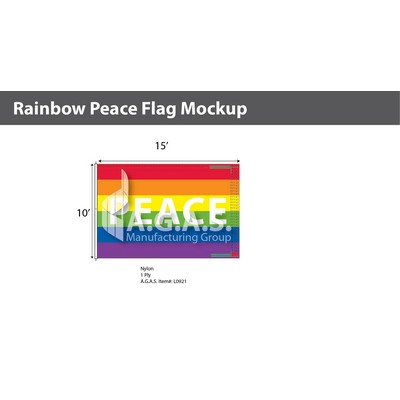 Rainbow Peace Deluxe Flag 10'X15'