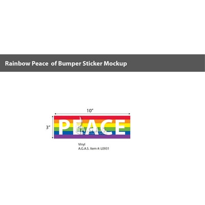 Rainbow Peace Static Clings 3"X10"