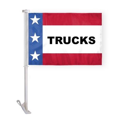 Patriotic Trucks Premium Car Flags 10.5x15 inch