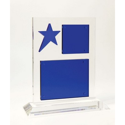 Crystal Blue Dazzling Star Award (9")