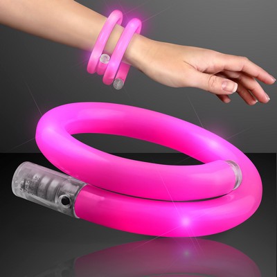 Pink Flash LED Wrap-Around Tube Bracelet - BLANK