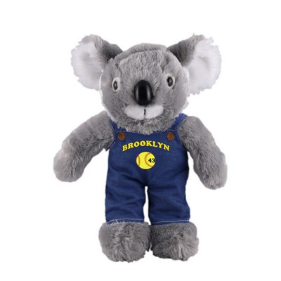 Soft Plush Stuffed Koala in denim overall.