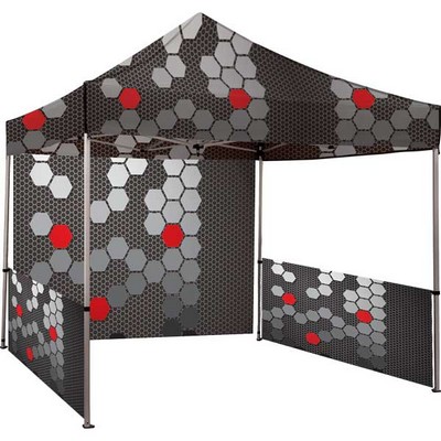 10'x10' Heavy-Duty Canopy, Peak/Valance, Back Wall & 2 Side Walls