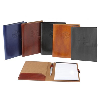 New Age Italian PU Leather Padfolio (Black)