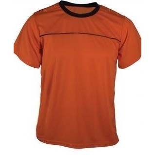 Adult Cooling Interlock Round Neck Soccer Jersey Shirt w/Contrasting Piping Front