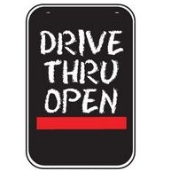 Stock Swing Sign (Drive Thru Open- Single Sided Kit)