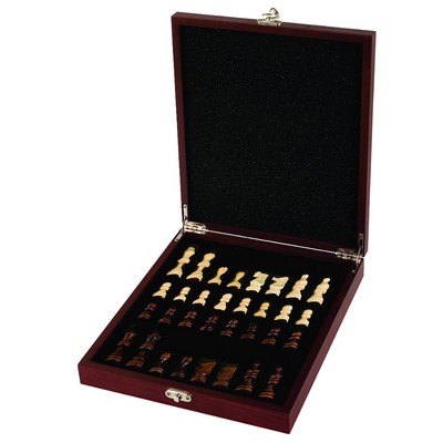 Engraved Rosewood Finish Chess Set