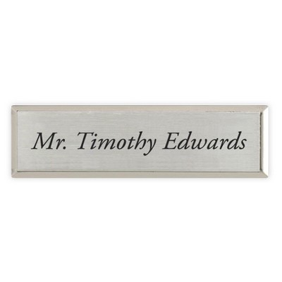 Engraved Metallic Name Badge - Silver, 3" x 1"