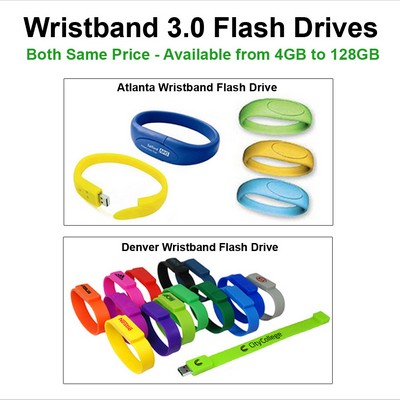 Wristband 3.0 Flash Drives - 16GB Memory