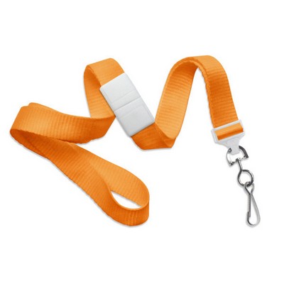 5/8" Blank Breakaway Lanyard w/Swivel Hook (Orange)