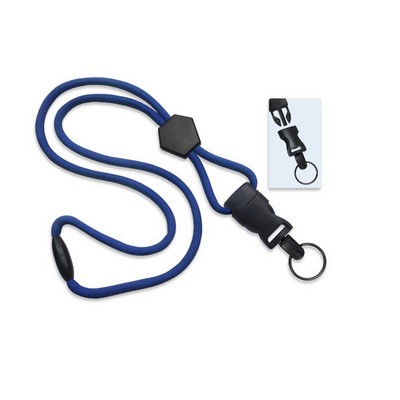 1/4" Blank Detachable Lanyard w/Diamond Slide &amp; Split Ring (Royal Blue)