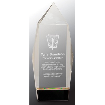 Peaked Tower Crystal Award, 8 3/4"H