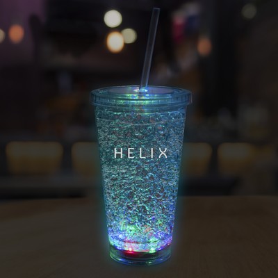 16 Oz. Multicolor LED Crystal Tumbler Cup