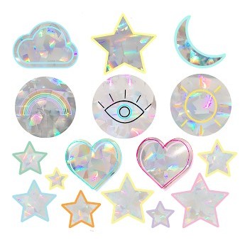 Window Decals - Feel Good Pack Sun Catchers - Holographic Rainbow Window Stickers