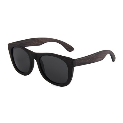 Ebony Wood Sunglasses - Smoke Polarized Lenses - Ebony Wood Frames