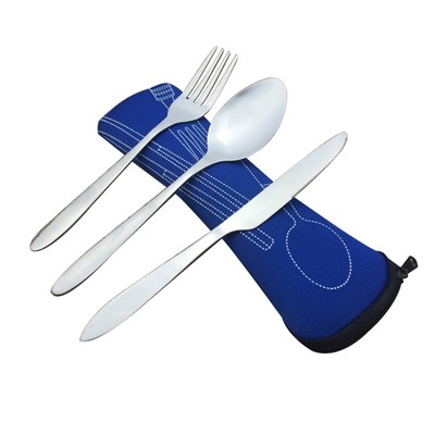 Portable Cutlery Set with Neoprene Case