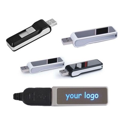 64 MB Retractable Light Up Logo USB Flash Drive