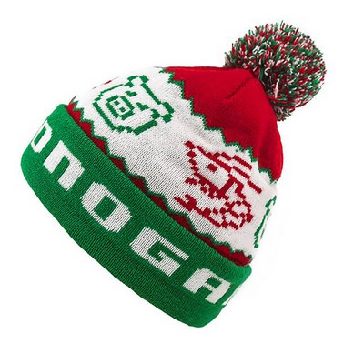 Winter Knitted Christmas LED Beanie