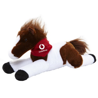 Brown/White Lying Horse Plush Toy