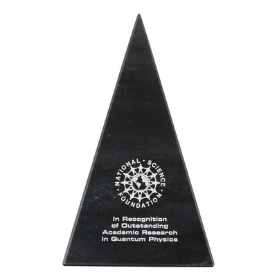 Jet Black Marble Medium Pyramid Award (3"x5"x3")