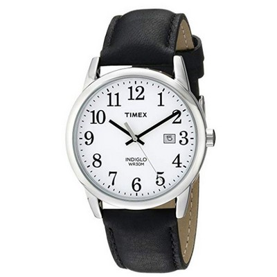 Timex Men's Easy Reader Black Leather Strap 38mm Watch