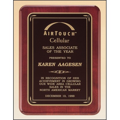 Airflyte® Rosewood Piano-Finish Plaque w/Black Florentine Border (7"x 9")