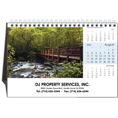 Americana 2025 Desktop Calendar w/Full Color Hardboard Easel