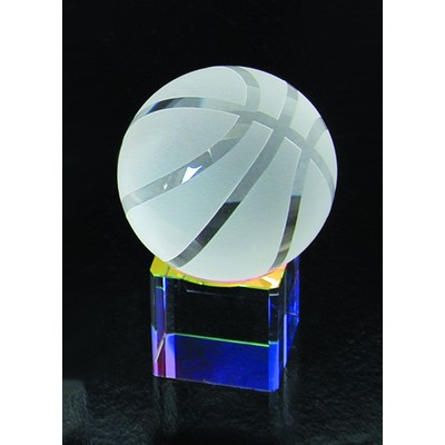 Basketball w/clear Base Optical Crystal Award/Trophy 3.125"H