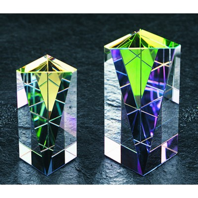 Rainbow Pillar optical crystal award/trophy.2"Sq