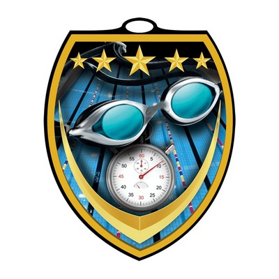 Full Color Swimming Shield Medal