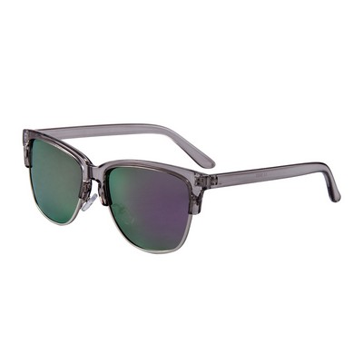 Sunglasses - Purple Mirror Lenses - Clear Gray Frames