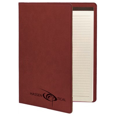 Rose 7" x 9" Portfolio with Notepad, Laserable Leatherette