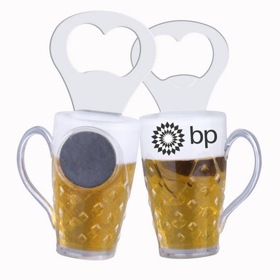 Beer Mug Bottle Opener w/Magnet (Shorter Prod Time)