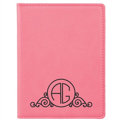 Pink Laserable Leatherette Passport Holder, 4-1/4" x 5-1/2"