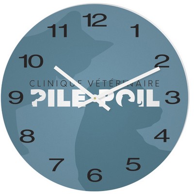 White Acrylic Round Clock (11 3/4" dia.) Full Color Imprint