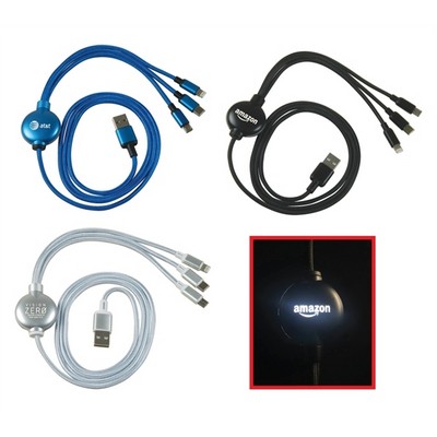 4' Light-Up 3-in-1 Charging Cable