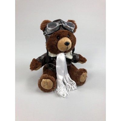 12" Tender Friend Brown Aviator Plush Bear