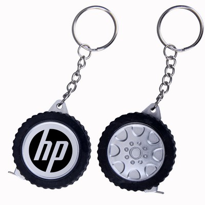 Tyre Shaped Tape Measure Keychain