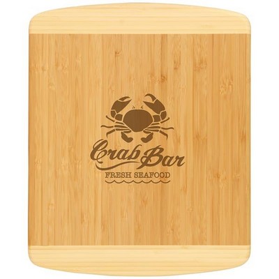 13 1/2" x 11 1/2" 2-Tone Bamboo Cutting Board