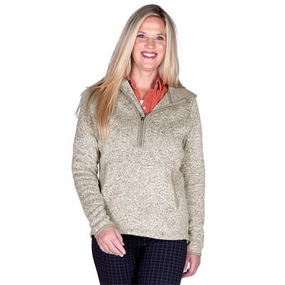 Women's Heathered Fleece Quarter Zip Hoodie