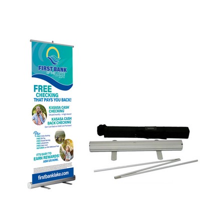 Advantage Retractable Banner - 34" Poly film, Full Color, No Minimum