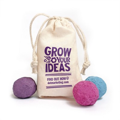 Seed Bombs Muslin Bag 3 - Wildflower