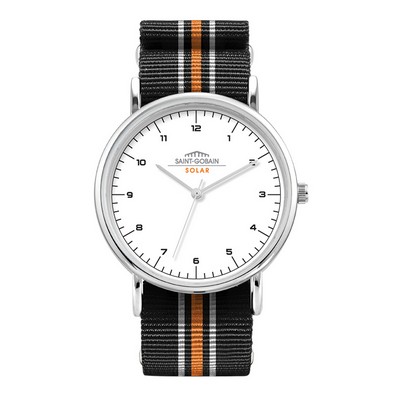 Wc1552 38mm Metal Silver Case, 3 Hand Mvmt, White Dial, Nato Strap, Flat Mineral Crystal, 3 Atm Wtr